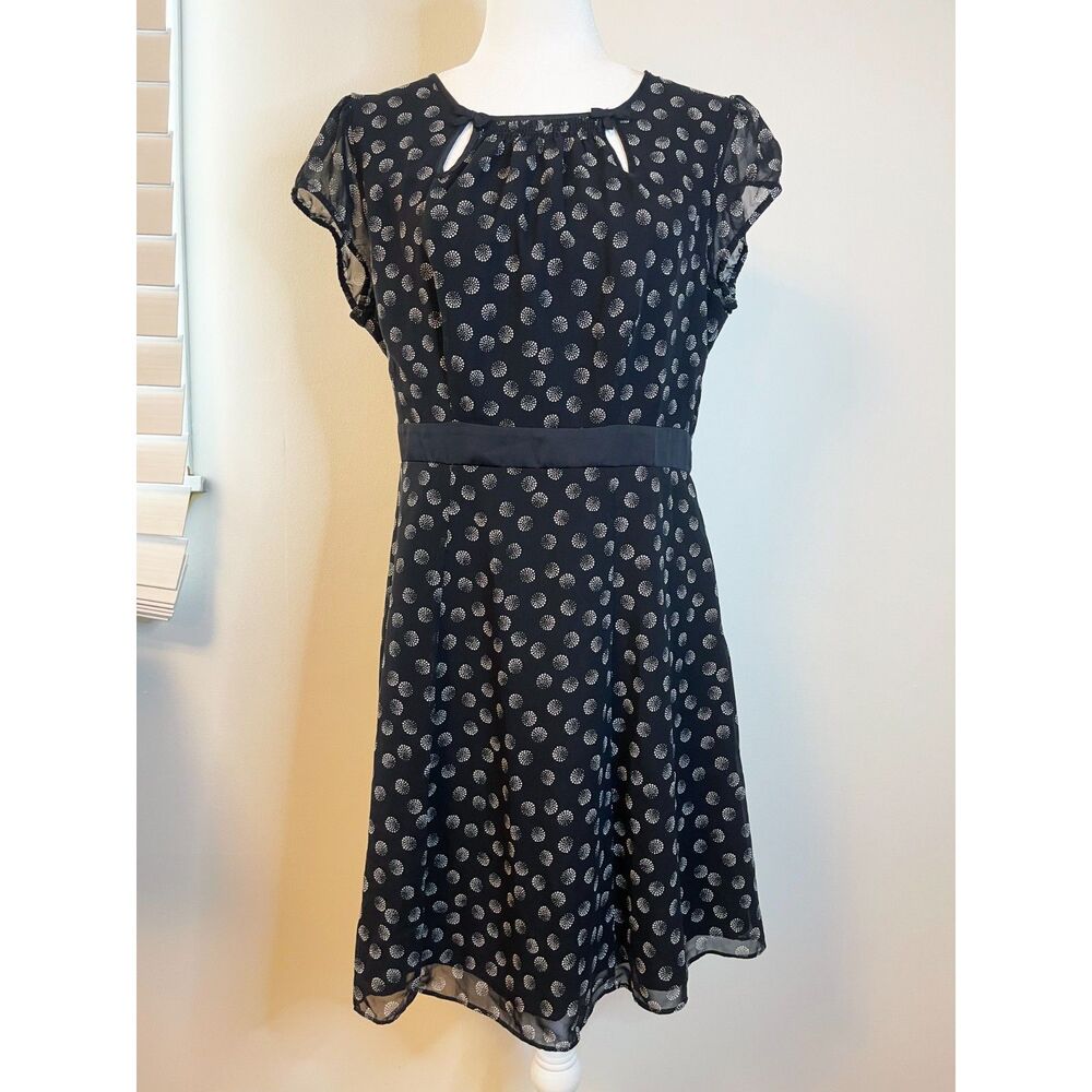 Black & White circle patterned a line cutout detail y2k dress - Elle Brand - 12